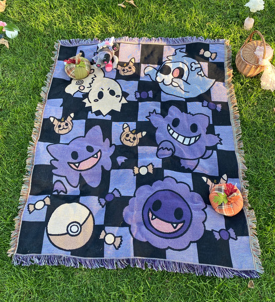 Ghost Halloween Woven Blanket